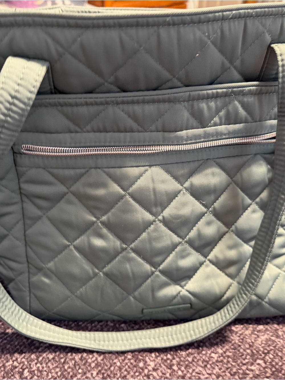 Vera Bradley Quilted Tote in Sage Green